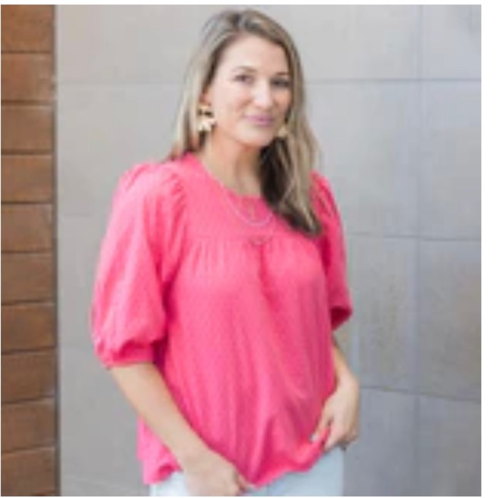 Michelle McDowell Charlotte  Top - M pink carnation